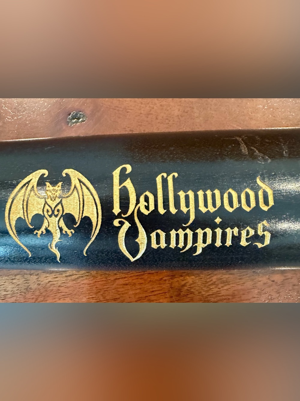 Hollywood Vampires signed Louisville bat Johnny Depp Alice cooper Joe Perry